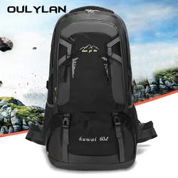 60L Outdoor Mountaineering Bag Large Capacity Travel Bag Men and Women Shoulders Outdoor Bag Hiking Luggage Bag Sports Backpack