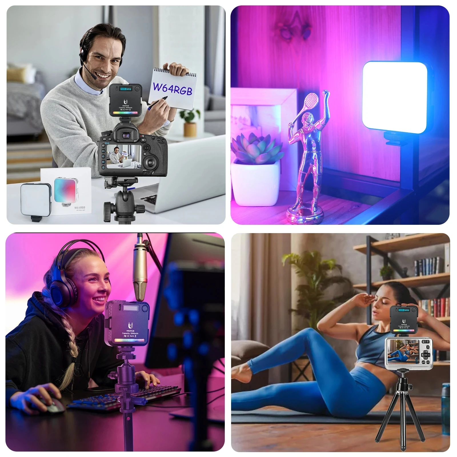 Ulanzi RGB LED 비디오 조명, 충전식 램프, 마그네틱 스튜디오 사진 조명, 2500K-9000K, 사진 촬영용 미니 필 라이트, VL49, 2000mAh