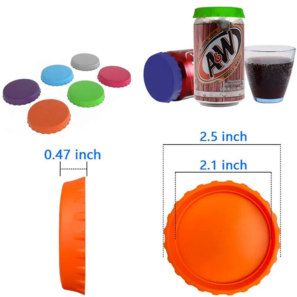 Reusable Beverage Can Covers Beverage Can Lids Soda Lid Protectors Can Silicone Sealing Bottle Cap Leak-proof Sealing Lid