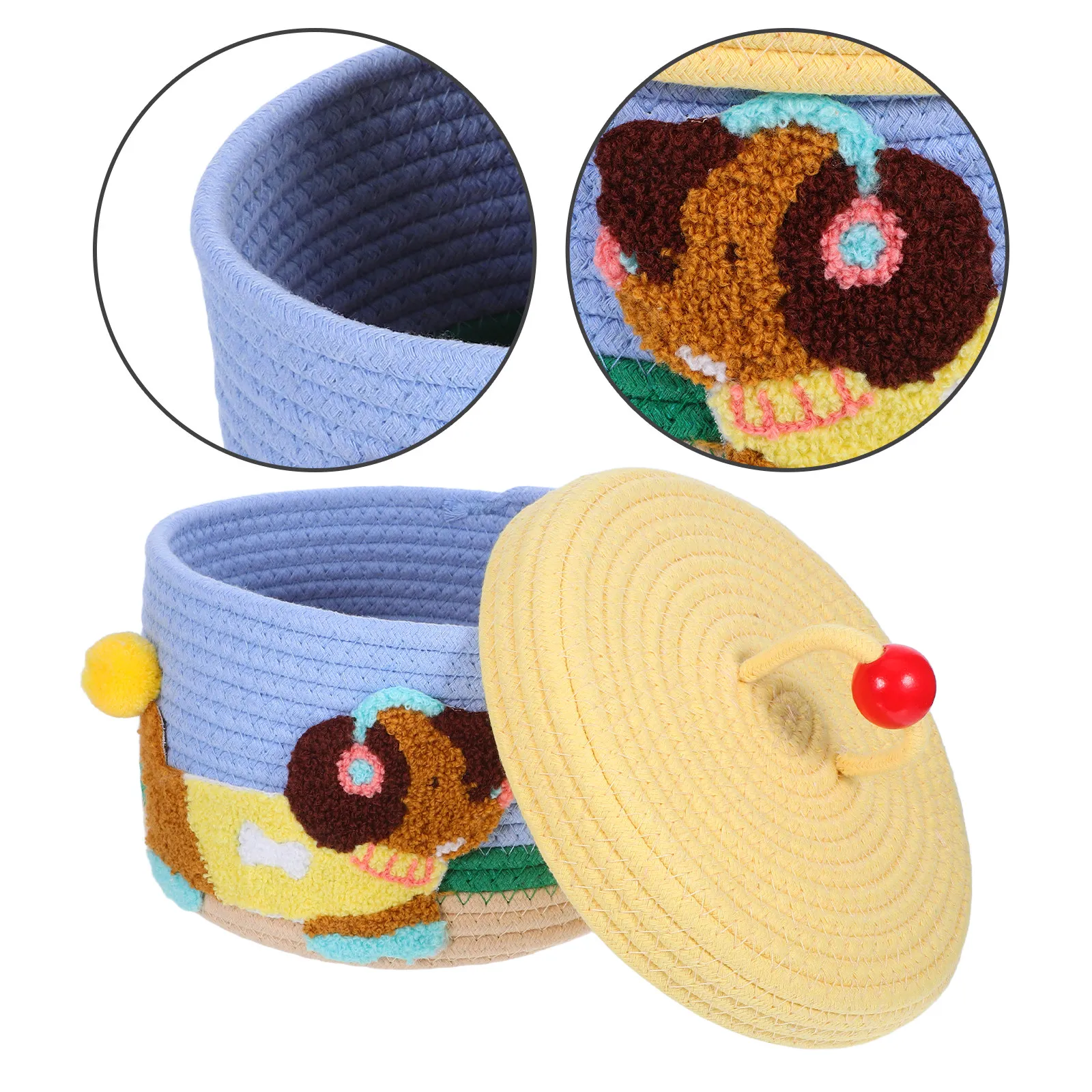 

Shower Storage Basket Handwoven Cotton Rope Desktop Organizer Decorative Bin for Snacks Keepsakes Storage