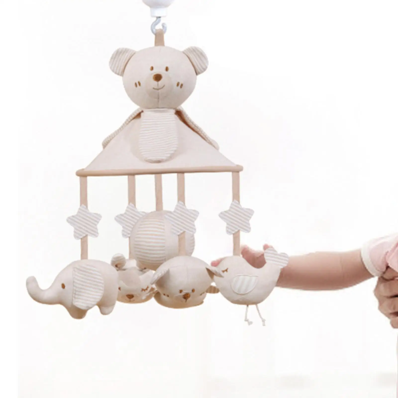 Musical Crib Mobile Rattles Sensory Toy Stroller Toy Baby Crib Rattles Toy with Music Box Montessori Toy for Boys and Girls