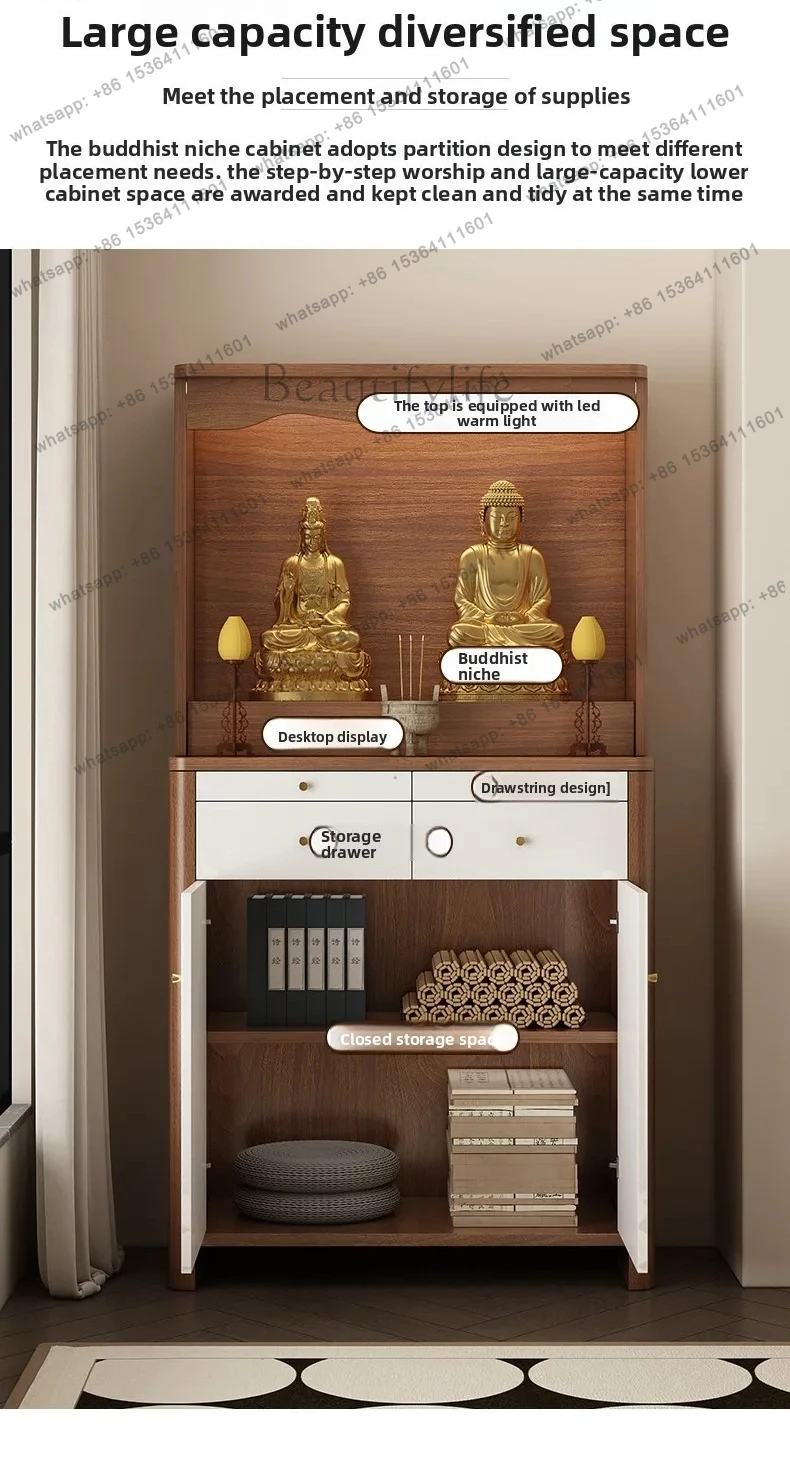 solid wood offering table shrine modern small shrine stand cabinet shrine cabinet fortune god cabinet