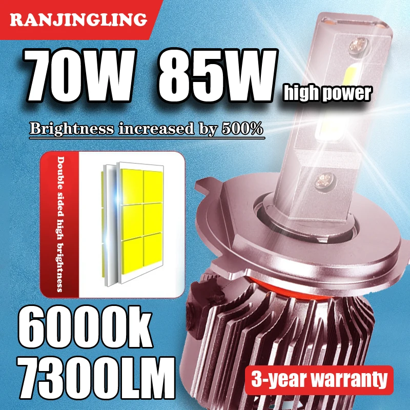

RANJINGLING автомобильные светодиодные лазерные фары 7-го поколения 40 Вт/50 Вт/70 Вт/85 Вт 6000 К 7300 лм белый свет автомобильные фары лампы