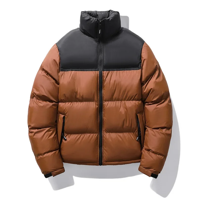 New Couple Autumn and Winter Short Cotton Coat Men\'s Coat Down Cotton Coat Stand Up Collar Warm Cotton Coat Men