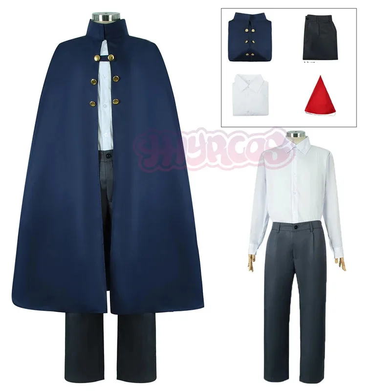 

Anime Wirt Costume Halloween Cape Shirt Party Performance Holiday Cosplay Costumes Top+Pants+Cloak+Hat Prop ob;8