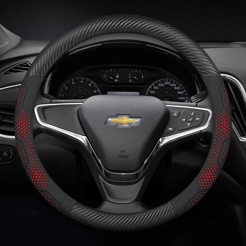 Для Chevrolet Cruze Bolt Aveo Spark Onix capti Cavalier, углеродное волокно, замша, микрофибра, чехол на руль автомобиля, автоаксессуары