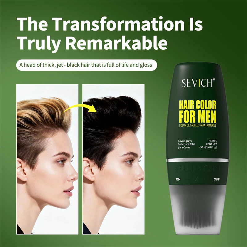 男性用一時染毛シャンプー、白髪・グレーヘアを染めるひげ染めシャンプー、自然で速効性のある染毛クリーム