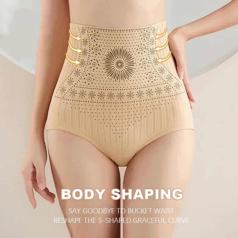 

New Summer Seamless Belly Shaping Briefs High Waist Postpartum Panties Women Abdomen Hip Lift Brief Shapewear Slimming Underwear