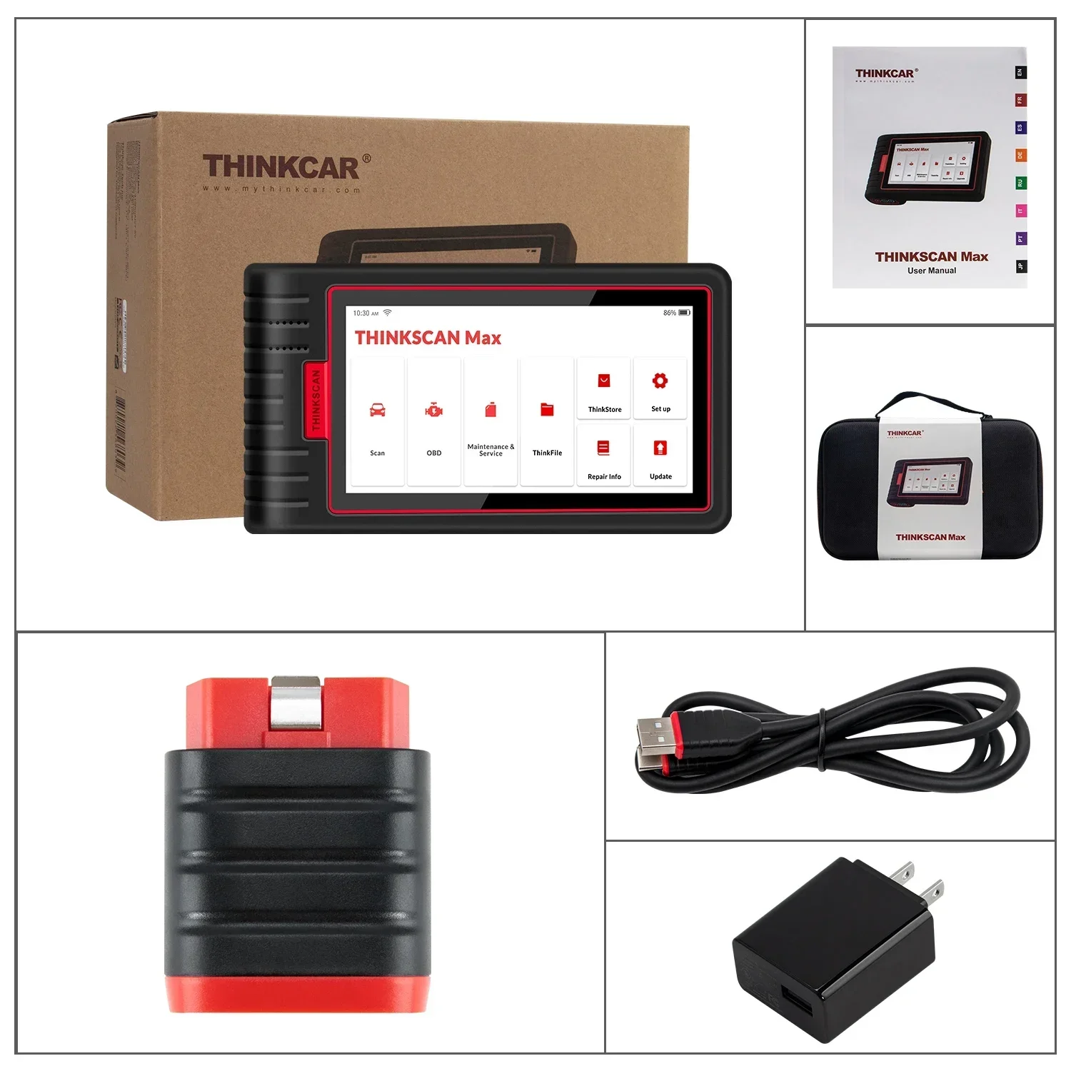 Thinkscan Max 2 Car Full System Diagnostic scan Tool Professional OBD2 Code  Scanner auto 16 Reset vs X431 CRP909E