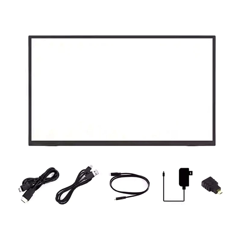 18.5-Inch Touch Screen LCD Portable Type-C/Minihdmi-Compatible Interface IPS Display For Raspberry Pi 5, Mobile Phone US Plug