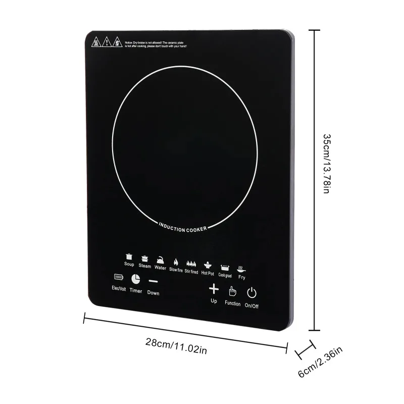 110V 750W Electric Induction Cooktop 8 Power Levels Touch Control Burner 180min Timer Portable Stove for Home RV