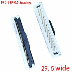 29.55 wide 0.5mm spacing connector FPC/FFC flat cable seat 51 pin is inserted into 51P front flip LCD socket