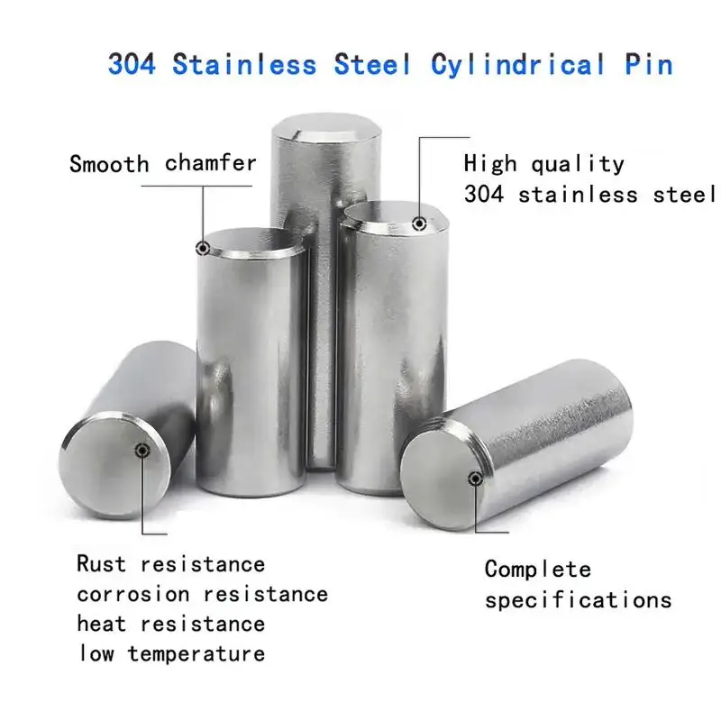 10pcs/25pcs/50pcs M3 M4 Cylindrical Pin Locating Dowel 304 Stainles Steel Fixed Shaft Solids Fixing Lock Pin Metal Rod