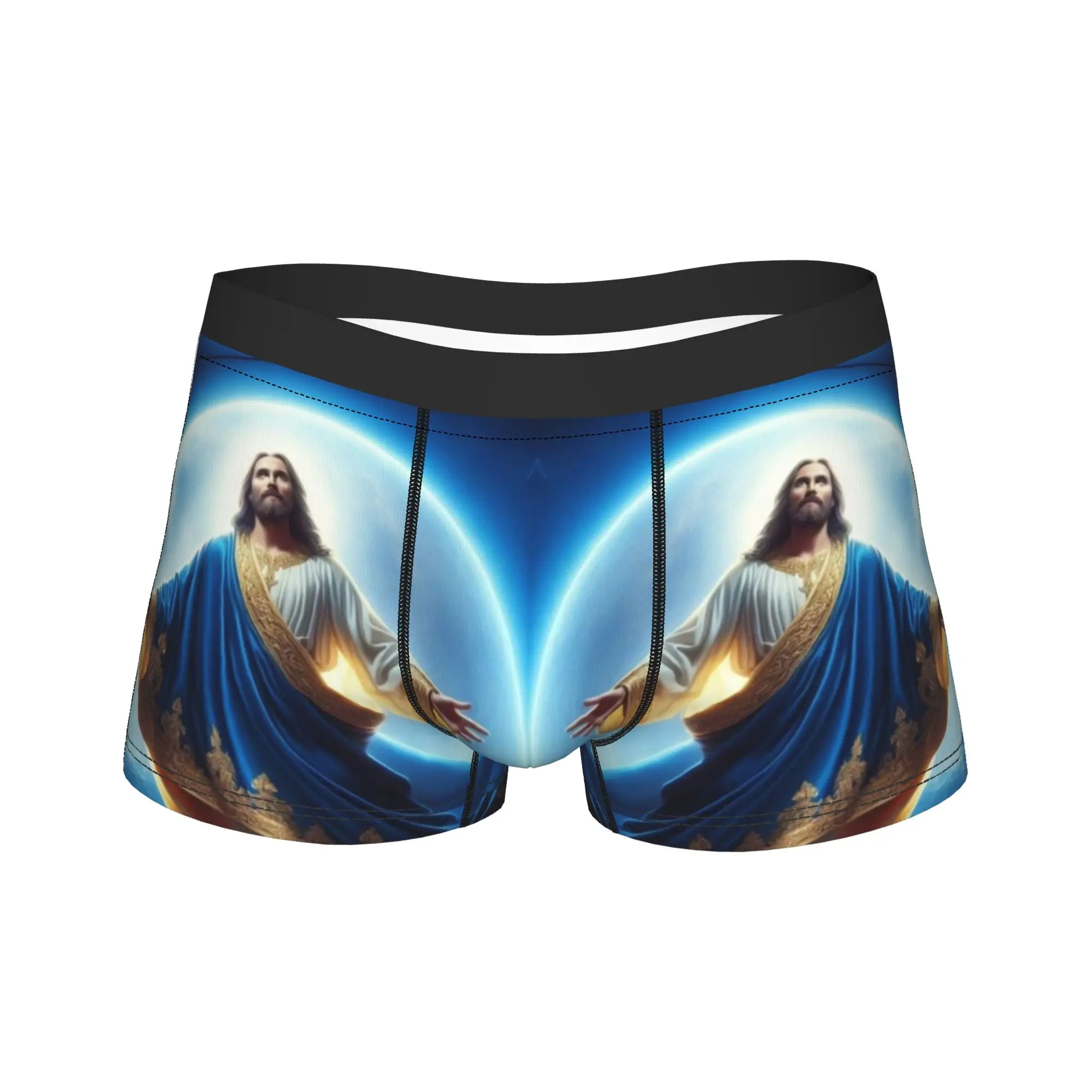 Men's Catholic Christ Jesus Boxers,Novelty Religious Christianity Underwear Underpants