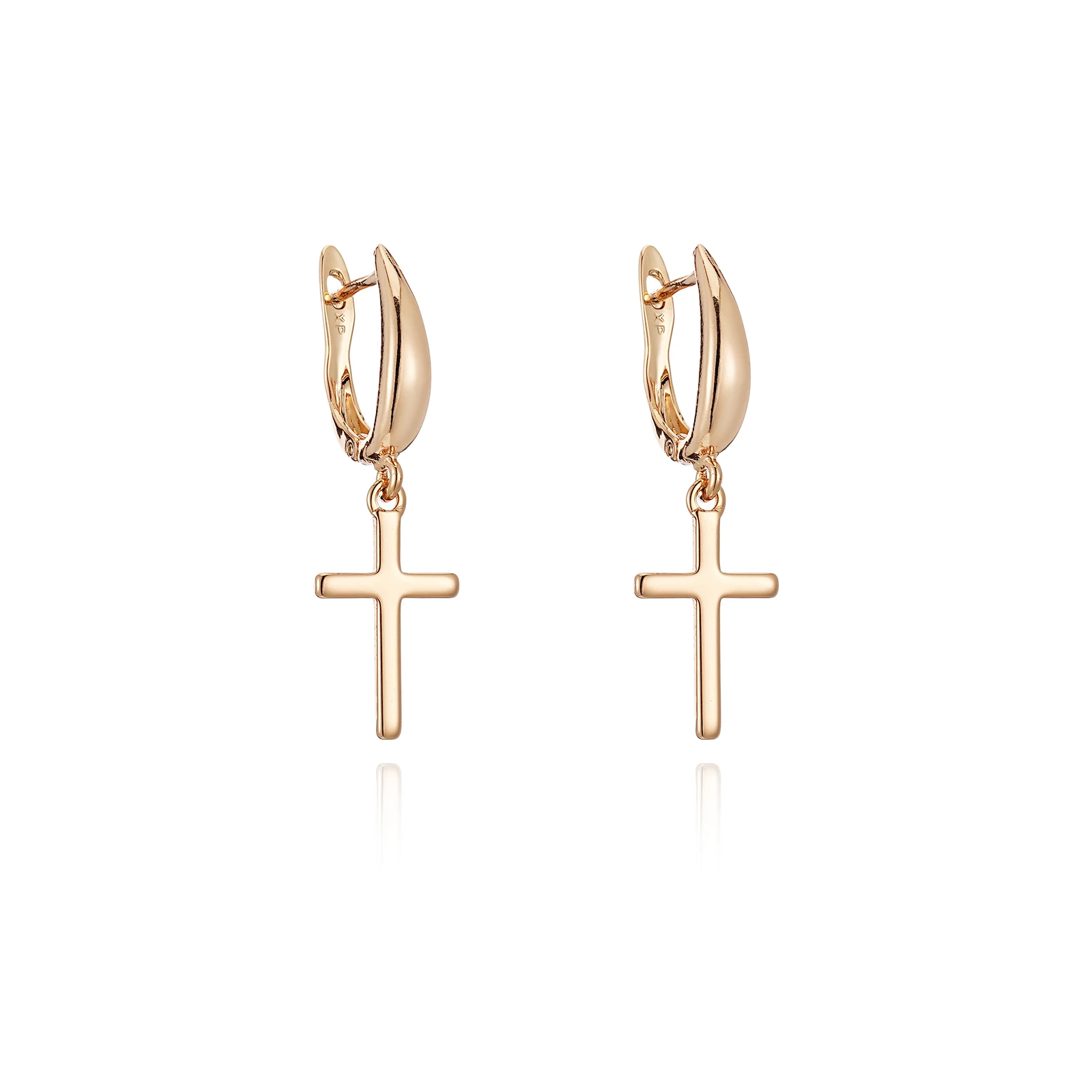 

18K Gold Plated Cross Earrings, Fashion Accessories, Casual and Versatile Stud Earrings