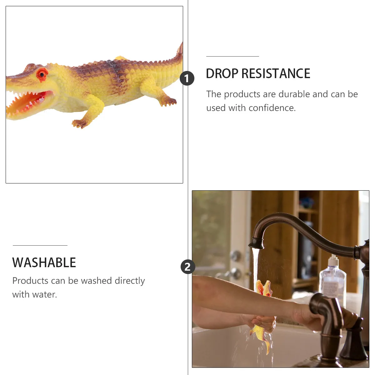 

Набор из 4 реалистичных фигурок аллигаторов для детей: развивающая игра для раннего обучения и когнитивного развития, отличный подарок