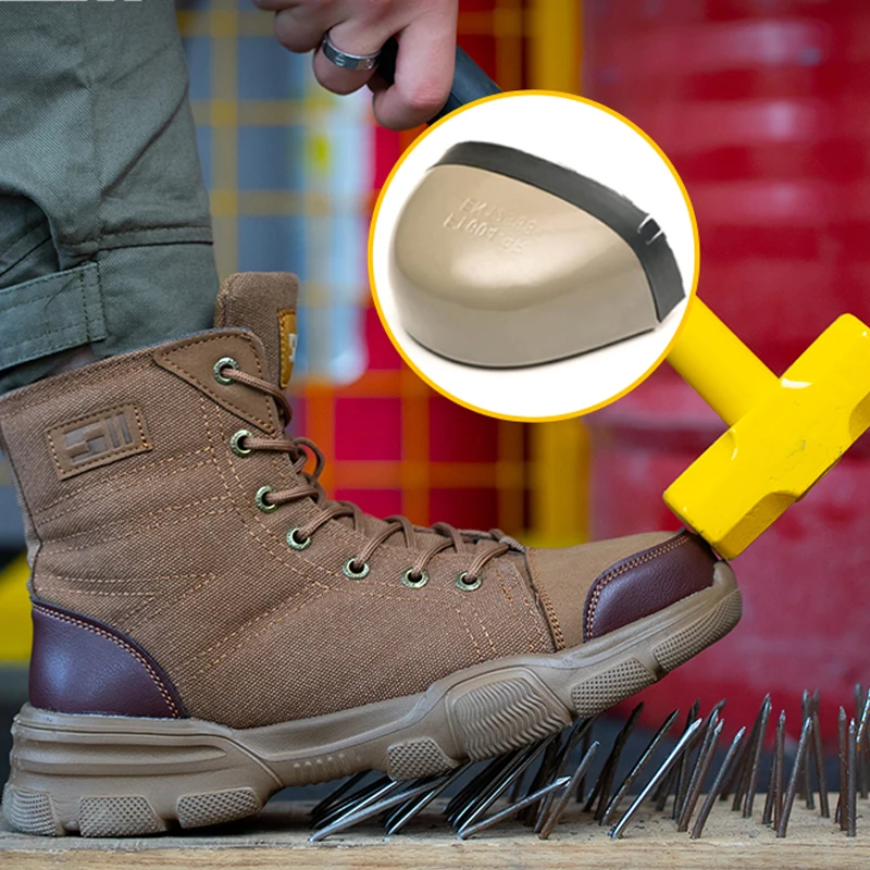 Mens Safety Boots Steel Toe Exploitation Site Work Safety Shoes Jungle Adventure Boots Outdoor Work Waterproof Whoes Anti-smash