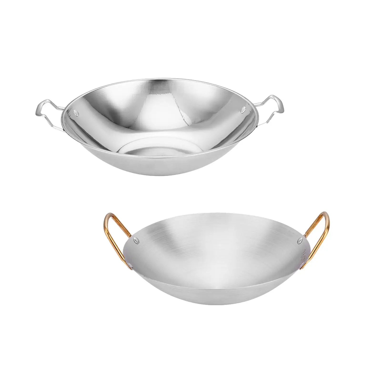 Binaural Pot Kitchen Utensils with Double Handle Durable Soup Pan Durable Wok Pan for Hiking