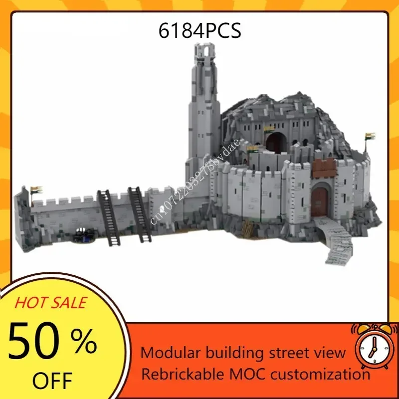 

6184PCS Movie King of Rings Fortress of War Helm's Deep UCS Scale City House Medieval Castle Architecture Building Blocks Toys