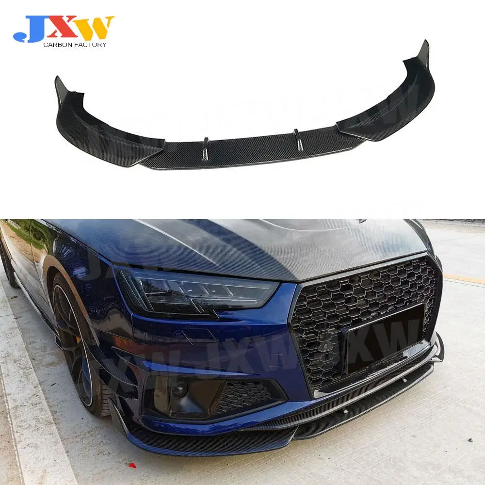 Dry Carbon Fiber Front Lip Spoiler For Audi A4 Sline Sport S4 Sedan B10 2019 2020 FRP Head Bumper Chin Guard Car Styling