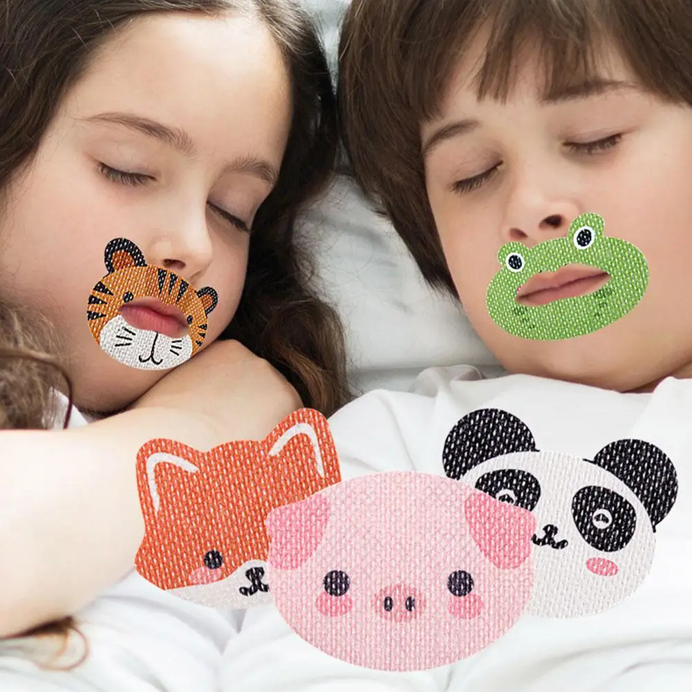 30Pcs Cartoon Anti-Snoring Stickers For Children Night Sleep Lip Nose Breathing Improving Patch Mouth Correction Sticker Tape
