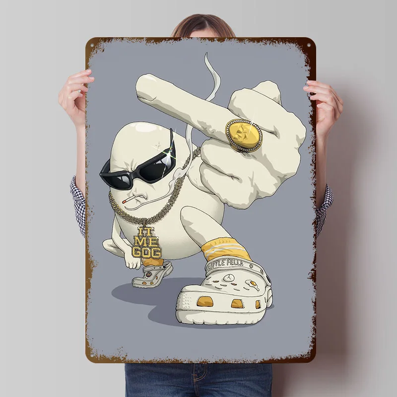 Lil' Fella Tinplate Posters Customizable Wall Art Retro Vintage Metal Signs for Home Room Setup Decorations Gamer Decoration