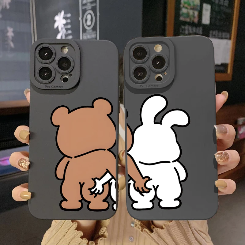 Funny Animal Bunny Panda Pig Phone Case for IPhone 11 12 13 14 Pro Max 7 8Plus SE2 X XR XS Max Cute Bear Cover Soft Shell