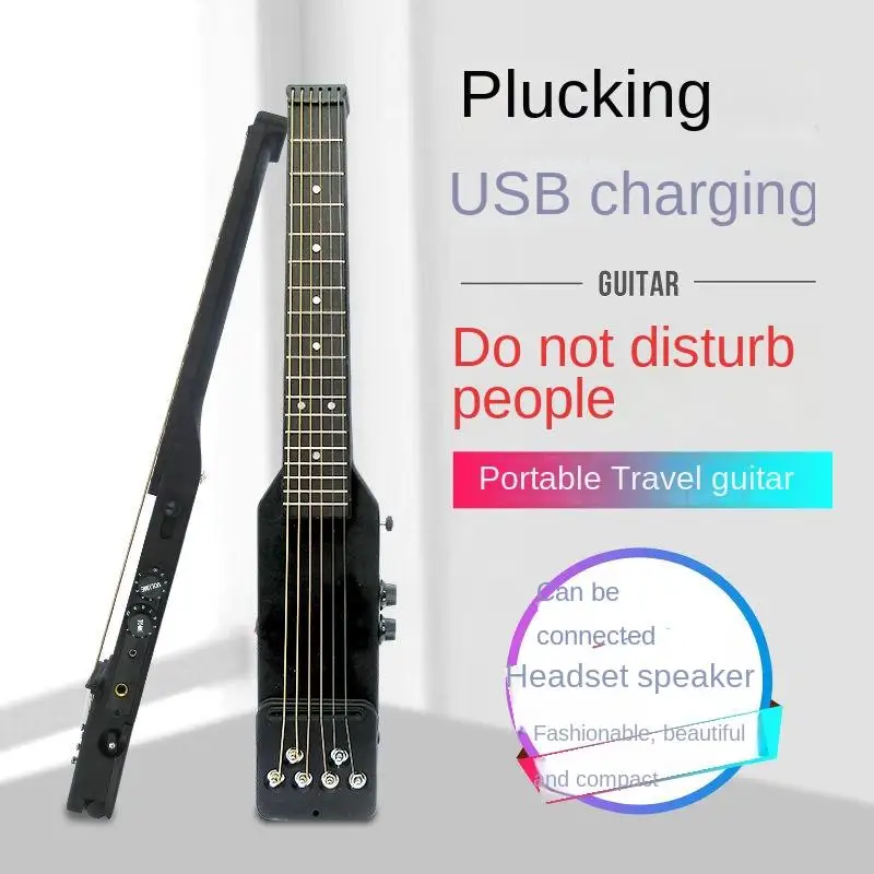 1Pc Creative Folding Portable Small Electric Guitar Travel Mute Beginner Practice Professional String Musical Instrument Guitar