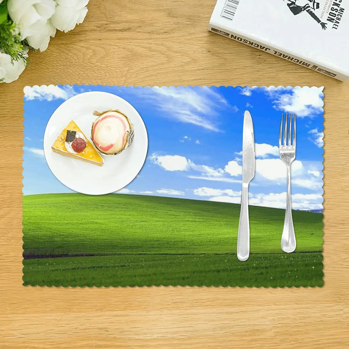 Windows XP Background Placemat Non-Slip Plate Mat for Dining Table Bowl Coaster Super Absorbent Mats
