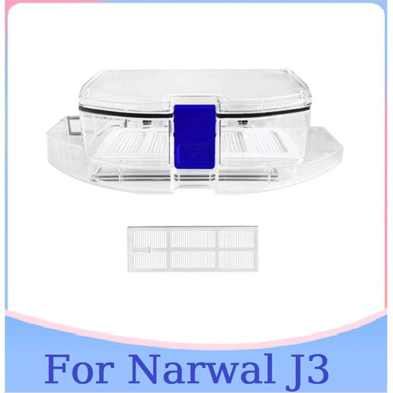 Dust Box For Narwal J3 Robot Vacuum Cleaners Accessories Trash Box With Filters Household Cleaning Replacement Parts