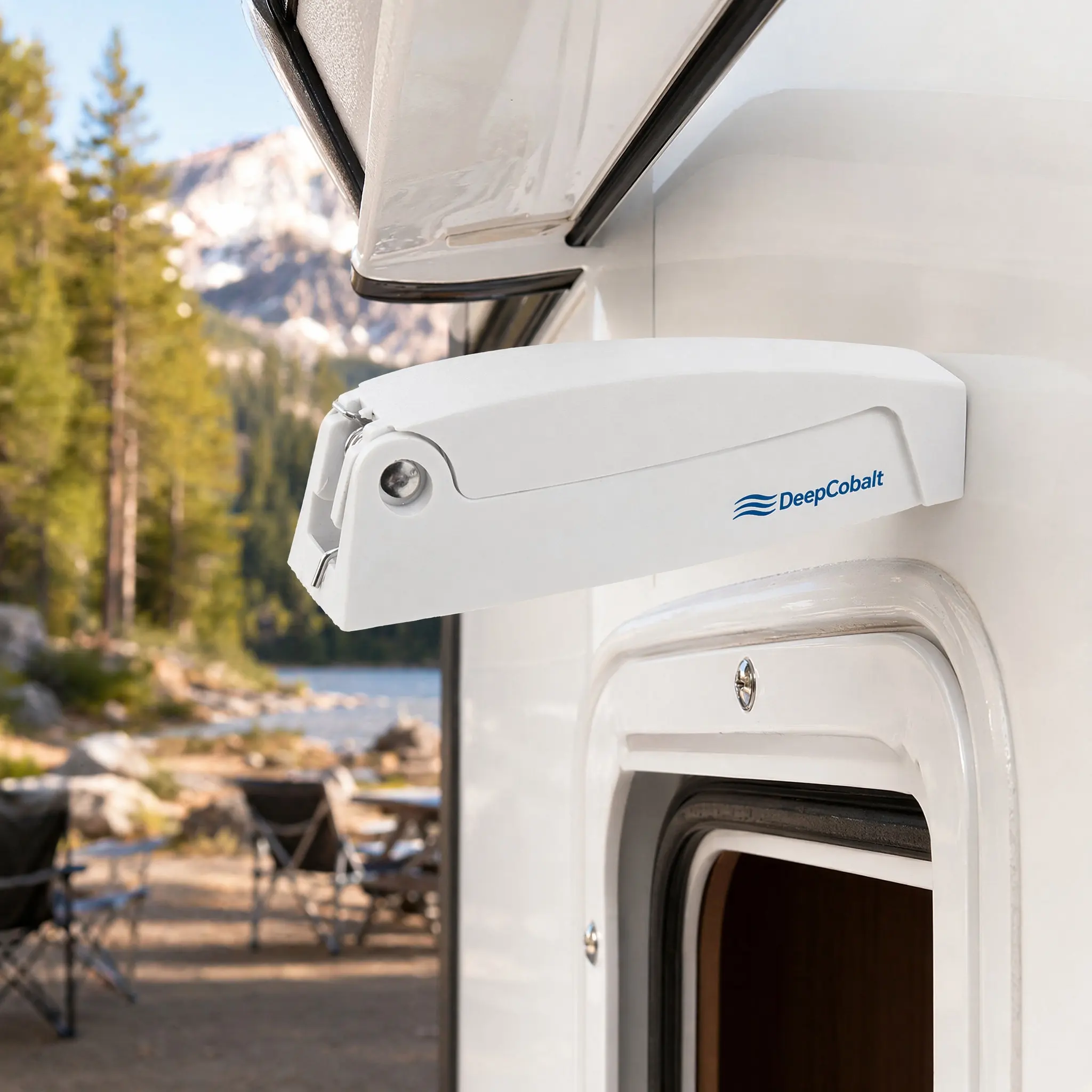 Foldable RV Door Clip Holder, 2Pcs Space-Saving Weatherproof Cabin Hook for Camper, Trailer, Boat Storage