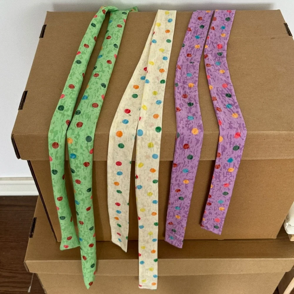 Harajuku Colorful Polka Dot Thin Scarf Vintage Long Narrow Neck Scarf Elegant Print Ribbon Tie Bag Hair Band Fashion Accessories