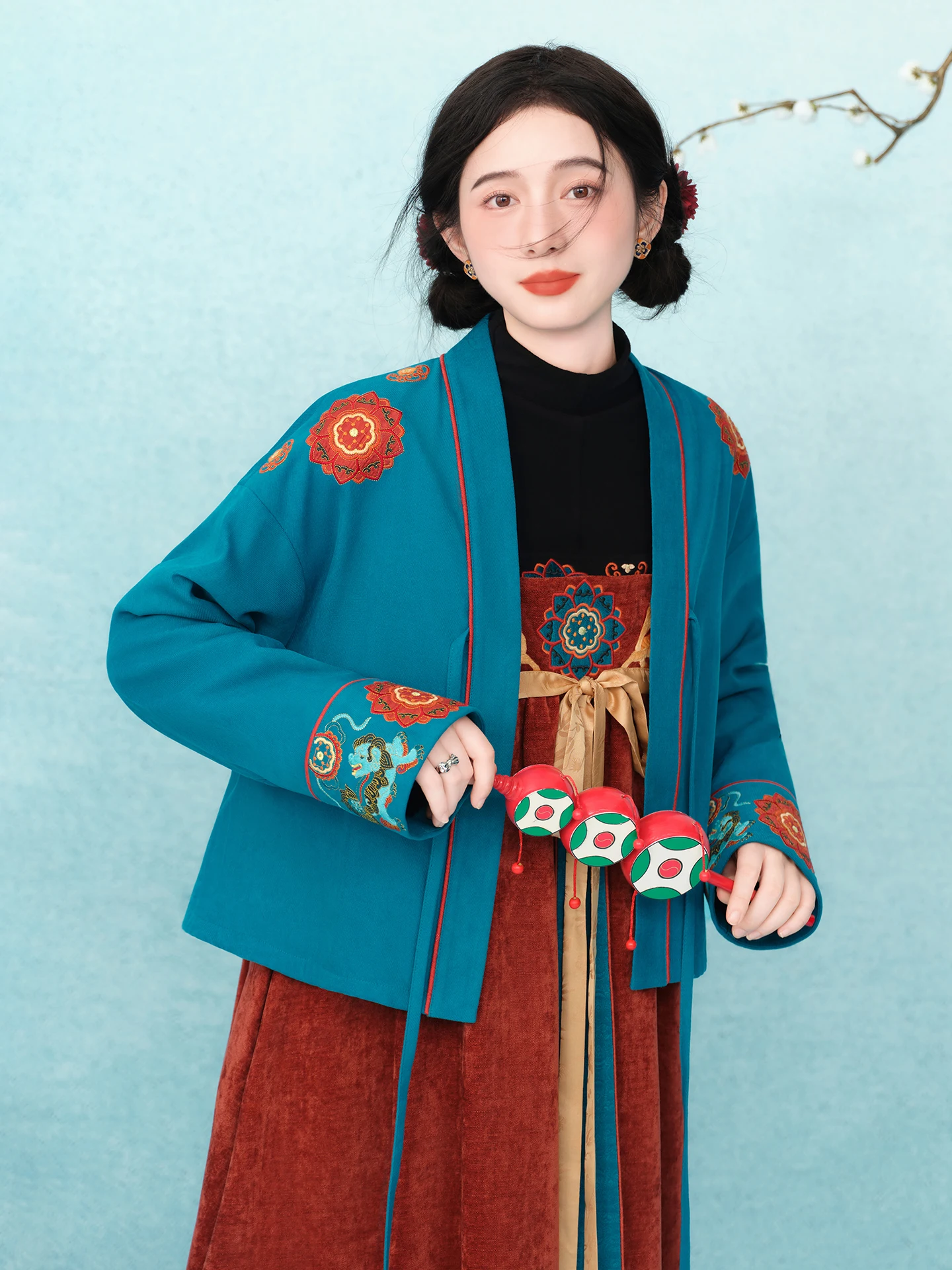 

Оригинальная куртка Su Luo с вышивкой и флисовой подкладкой, винтажный стиль, зимняя новинка, в китайском национальном стиле, короткая верхняя одежда для женщин