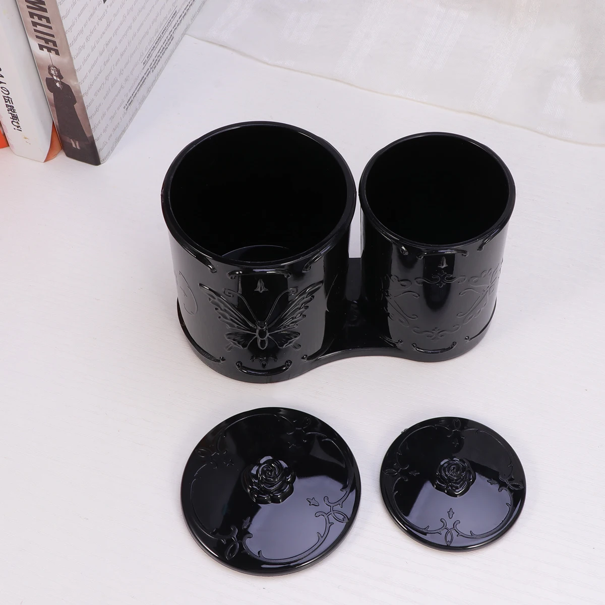 

Cotton Storage Box Skincare Organiser Pad Swab Organizer Apothecary Jars Swabs Holder Potion Tank