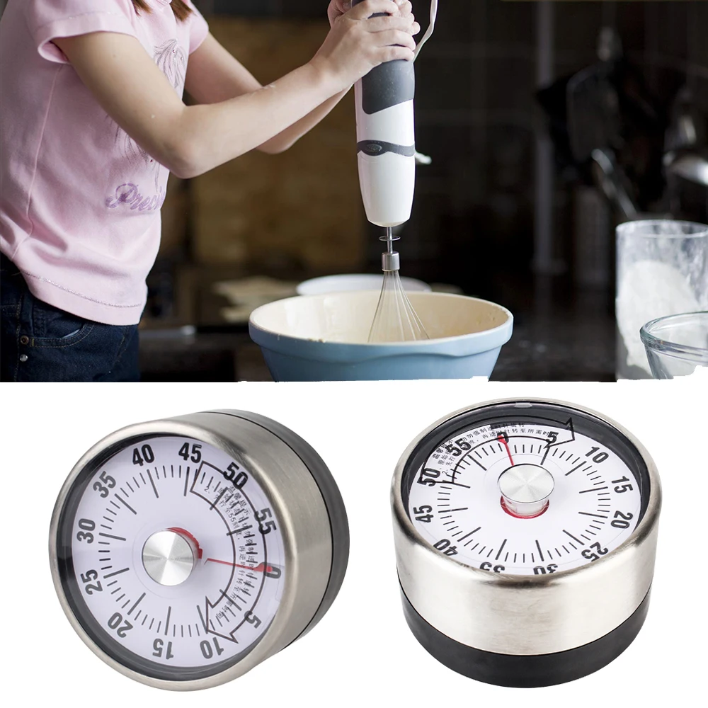 Mechanical Cooking  Timer Countdown Alarm Reminder Time Reminder 60 Minutes Kitchen Timer Novelty Magnet Round Shape