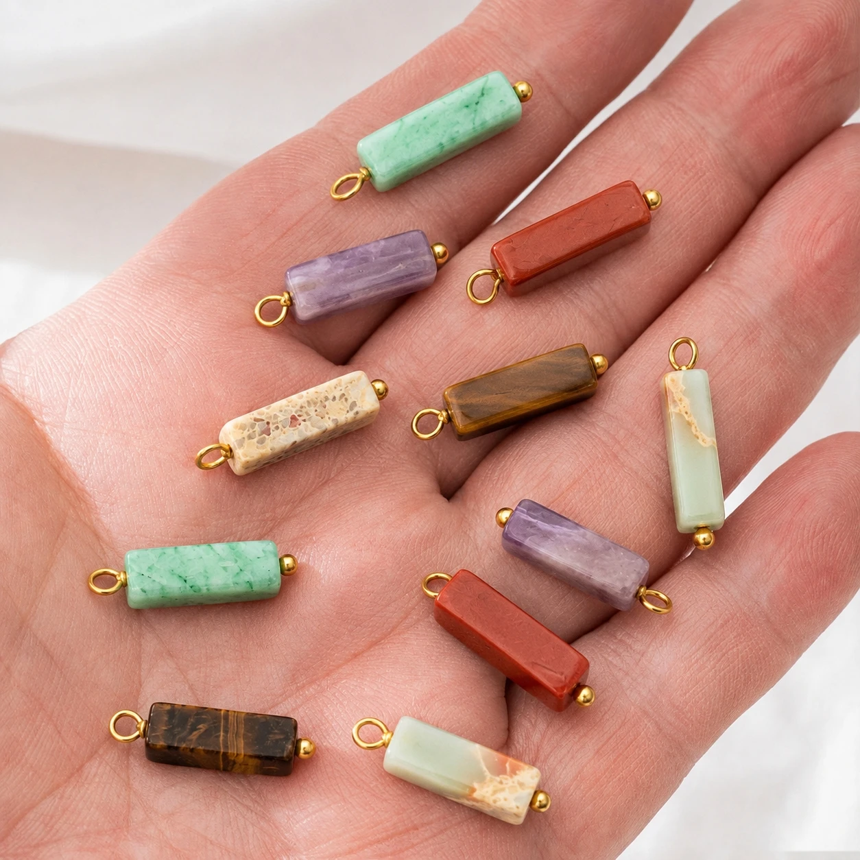 5 ชิ้น จี้คริสตัลทรงลูกบาศก์หิ - Crystal Pendant Necklace Natural Stone บทวิจารณ์และราคา