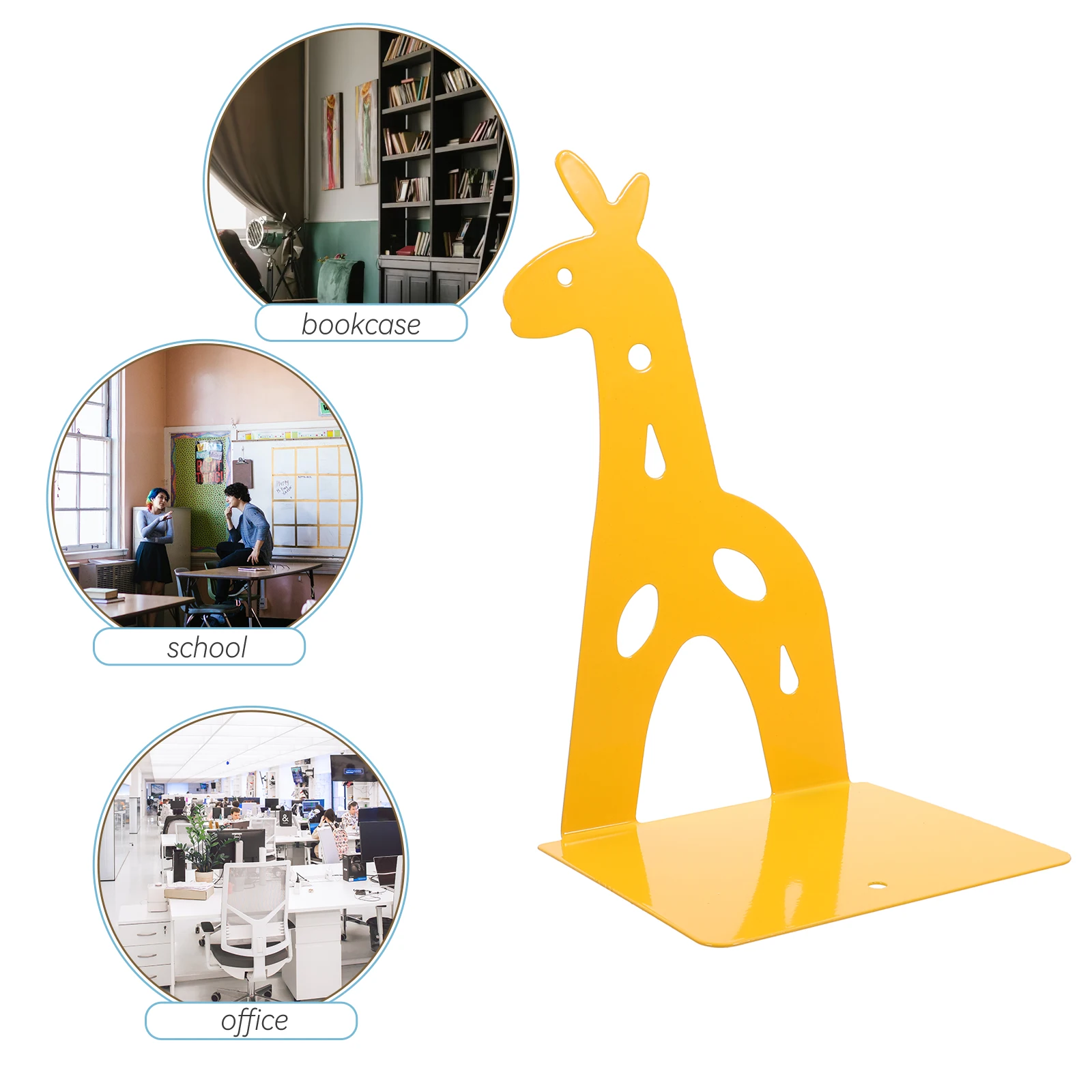 

Book Supports Stoppers Giraffe Stand Bookshelves Bookshelf Holders Bookends Heavy Yellow Decorative for Home