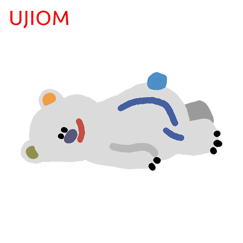 UJIOM Prone Posture Sleepy Animals Wall Sticker Artistic Interesting Enchanting Waterproof Edgy Decal Veneer Sofa Wall Decor
