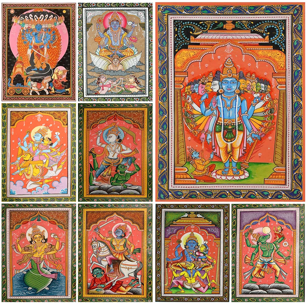 Lord Vishnu Incarnations Varaha Vishnu's Boar Avatar Wall Pictures For Living Room Poster Wall Art Canvas Painting Unframed