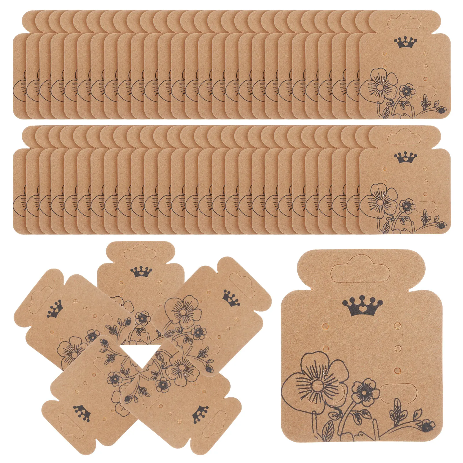 

Earring Packaging Small Kraft Paper Display Cards For Jewelry Storage Organizer Earring Holder Cards Jewelry Display