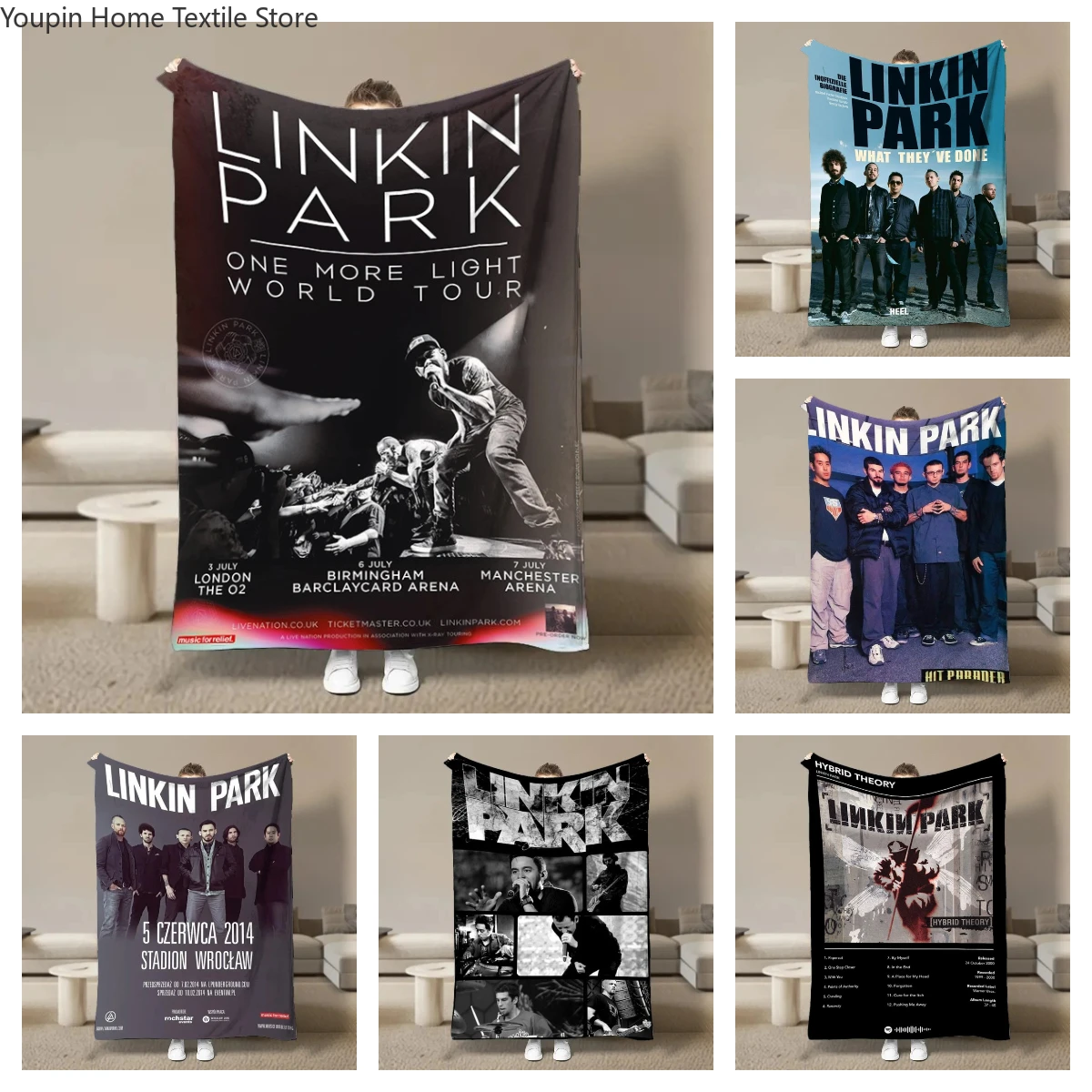 

Rock Band L-Linkin Cool P-Park Blanket Soft Fluffy Throw Luxury Blanket Throw Kid Adult Sofa Bed Blanket Cover Travel Throw Gift