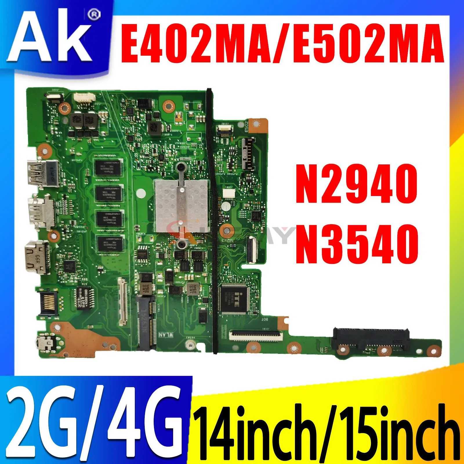 Shenzhen Mainboard For ASUS E402MA E502MA F402MA F502MA X402MA X502MA L402MA L502MA Laptop Motherboard N2940 N3540 CPU 2GB 4GB