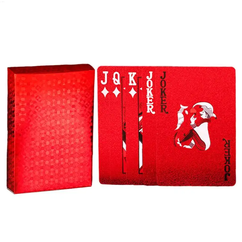 Red PVC Poker Plastic Playing Cards Waterproof Washable Parker Rustic Gold Year Of The Dragon Creative Thickened Card Customized