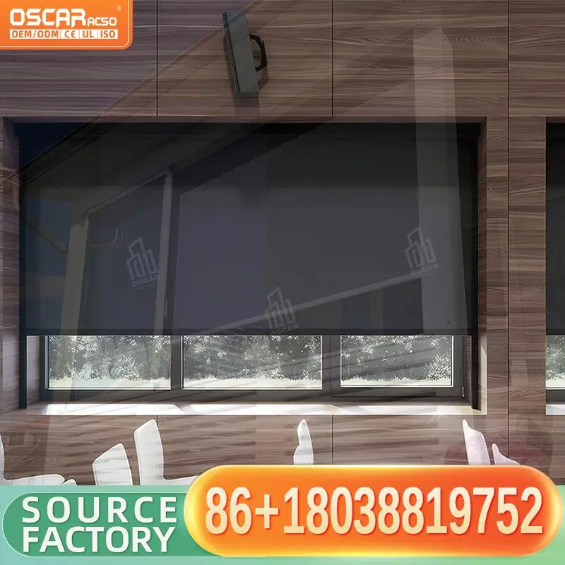 Custom Outdoor UV Protect Zip Track Roller Shade for Patio Gazebo Sun Protection Rolling Blind