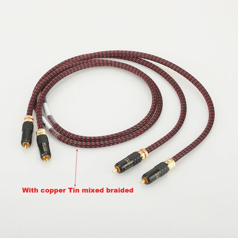 Audiocrast Hi End HIFI RCA Audio Cables Copper Tin Sleeves WBT0144 RCA Plug Cable for Superior Sound Quality