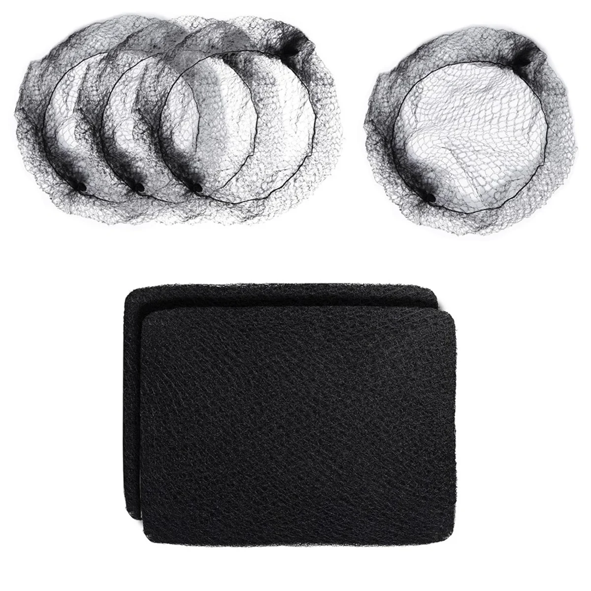 ABGN Black Hair Nets, 60 Pcs Hair Nets for Food Service Workers, Nylon Hair Nets for Women and Men,Kitchen Hairnets