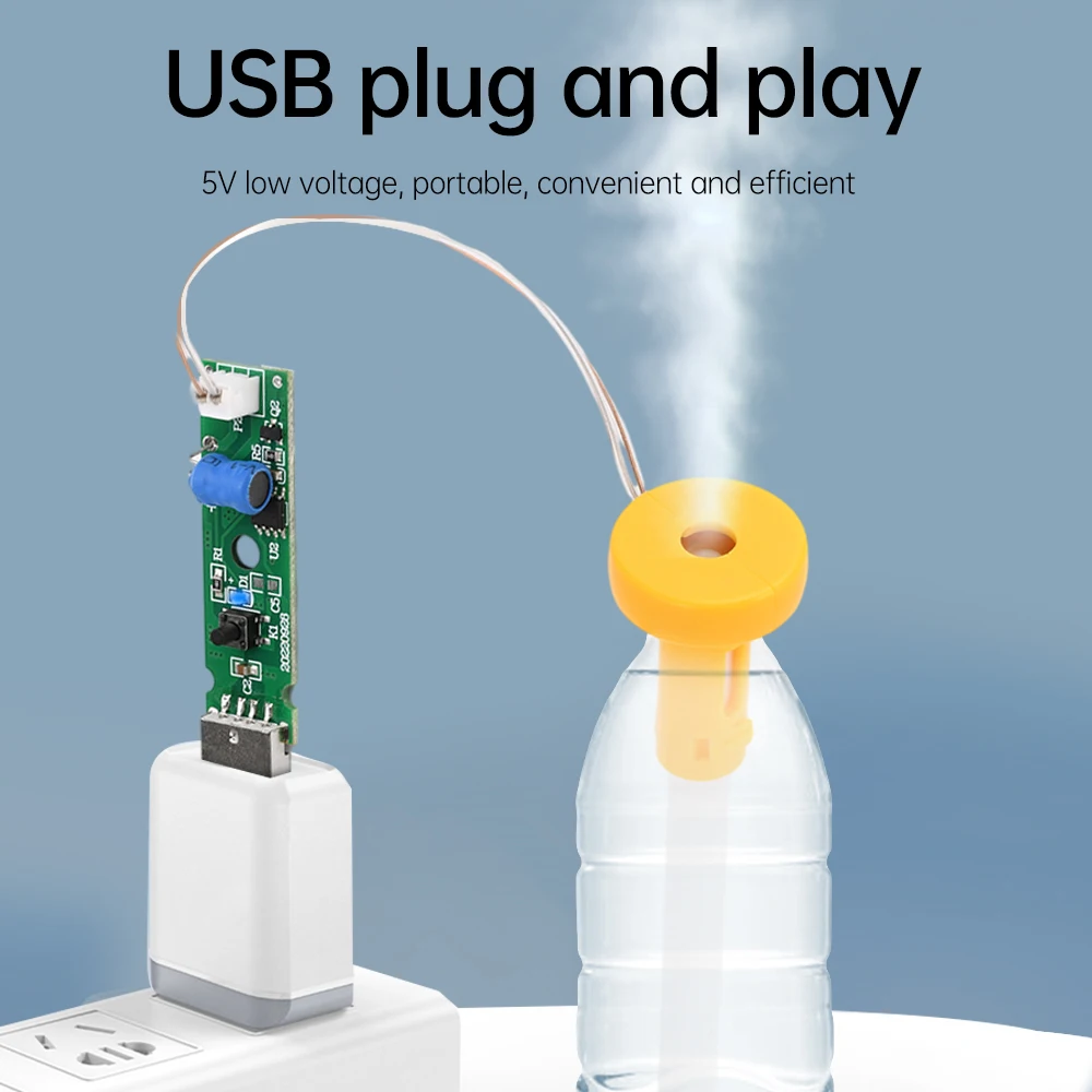 USB 5V 1.5-2W Ultrasonic Atomizing Humidifier Module Automatic Power-off DIY Moisturizing Transducer Mist Maker Atomize kit