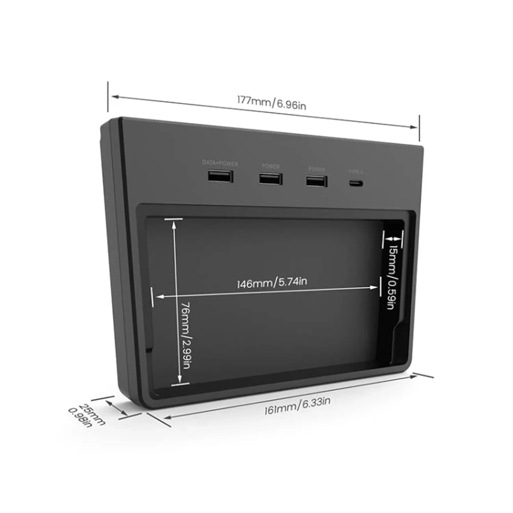 مجموعة وحدة التحكم المركزية لمحور USB ، 5 منافذ ، عصي قرص SSD ، ملحقات لطراز Tesla 3 ، لوحة شحن لاسلكية ، موصل من النوع C