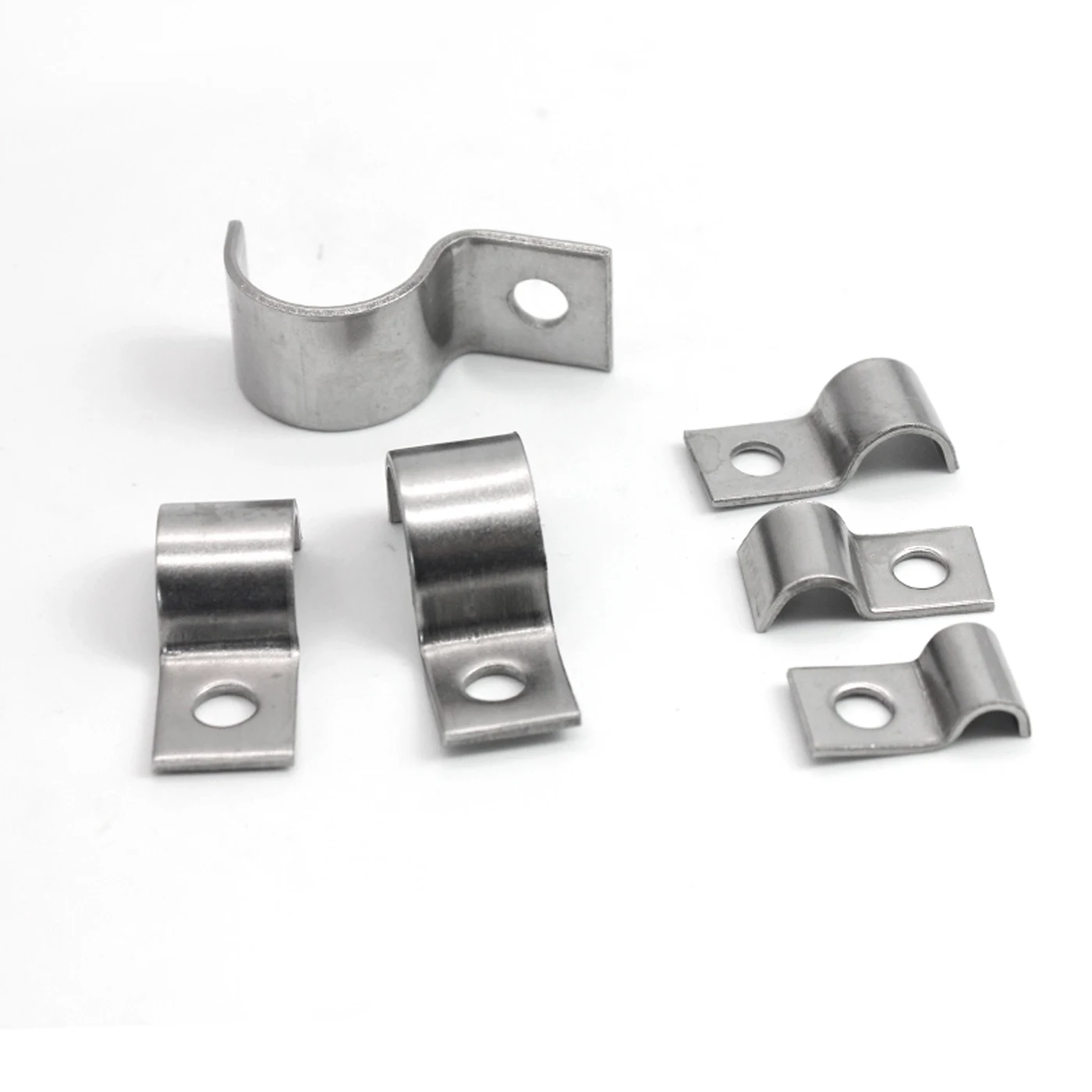 304 Stainless Steel Thickened Single Side Pipe Card Single Hole Instrument Riding Card Fixed Card P Type Cable Pipe Card