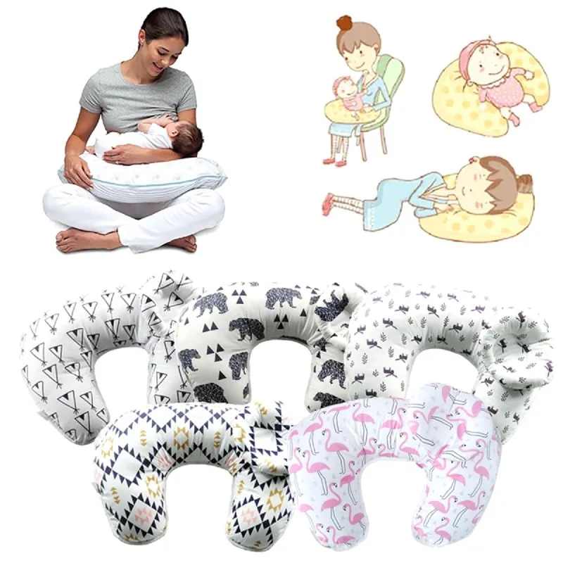 Nursing Pillows Breastfeeding Multifunctional Cartoon Pattern Waist Support U-Shaped Cushion Maternity Infant Universal Pillow